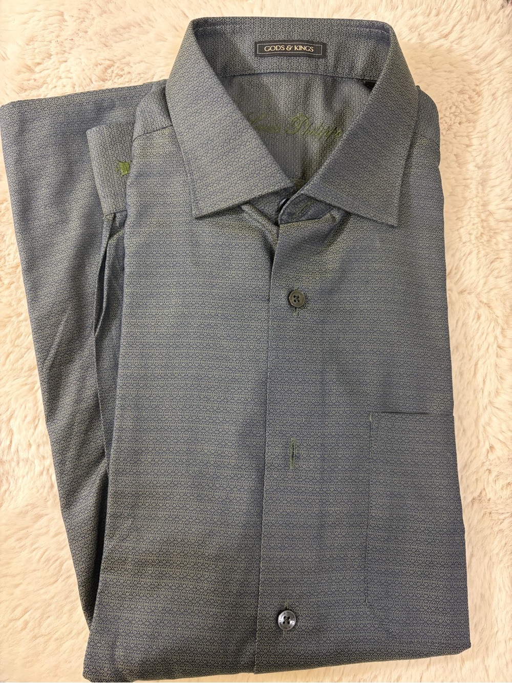 Men's Grey Dress Shirt | Formal Shirt | Neck 42cm/16.5in
